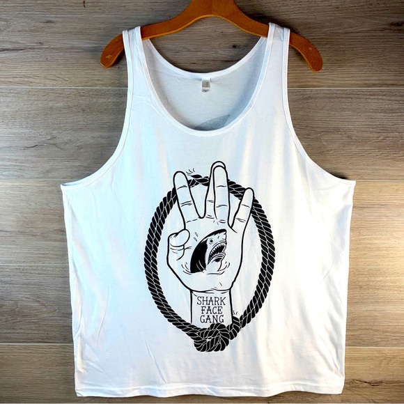 Bella Canvas Other - SHARK FACE GANG T-shirt Tank Top XL White Cotton Macklemore Ryan Lewis Brand New